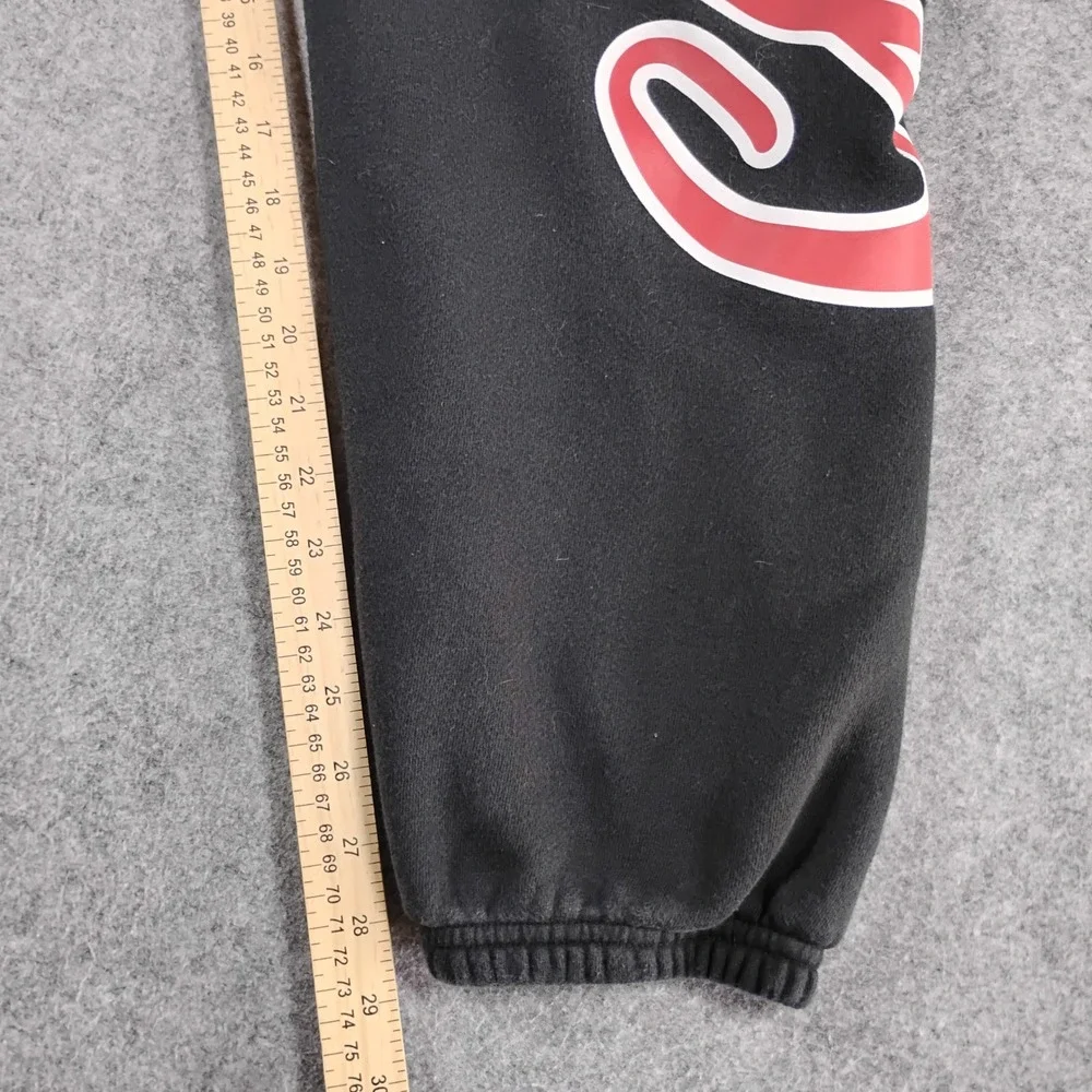 Mitchell & Ness Chicago Bulls Black Jogger Sweatpants NBA Finals Patches Mens S‎